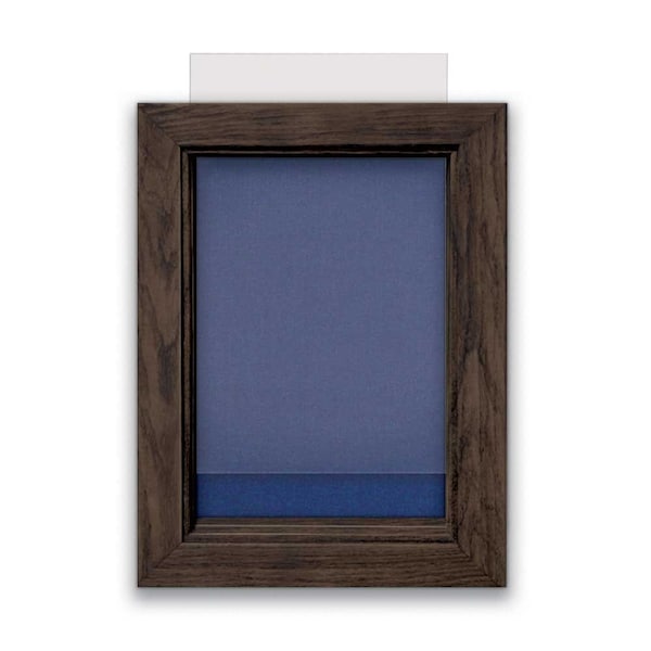 Indoor Enclosed Combo Board, 72"x36", Black Frame/Blue & Forbo